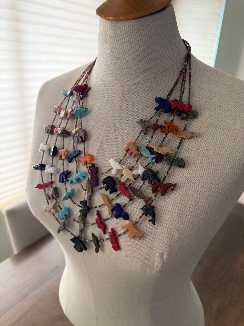 Vintage Multi-Color Animal Fetish Necklace - Women Jewelry Native American - Picture 3 of 11